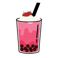 animazione fragola ghiaccio frappè illustrazione vettoriale immagine