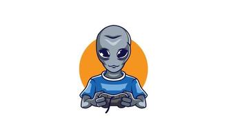 disegno della mascotte del giocatore alieno vettore