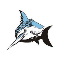 disegno vettoriale dell'illustrazione dello squalo blu