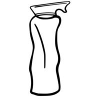 scarabocchio nero di una bottiglia. illustrazione di accessori per il bagno disegnati a mano. illustrazione di arte della linea della bottiglia vettore