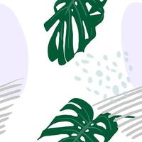 senza cuciture tropicale con foglie di monstera. modello moderno astratto. vettore