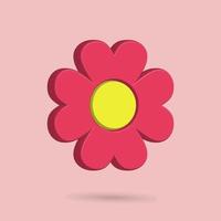 Icona del fiore rosa 3d, tema della natura per le immagini della decorazione della tua proprietà vettore