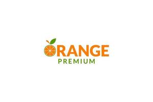 idea dell'illustrazione del logo della frutta arancione piatta vettore