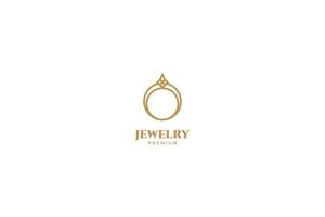 modello di progettazione di icone vettoriali logo gioielli anello piatto. elegante, bellezza, regale