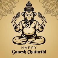 illustrazione felice di ganesh chaturthi per il festival indiano vettore