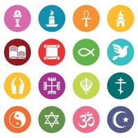 le icone della religione impostano il vettore dei cerchi colorati