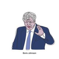 disegno continuo a una linea di boris johnson, politico, scrittore ed ex giornalista britannico in servizio come primo ministro del regno unito e leader del conservatore vettore
