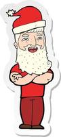 adesivo di un cartone animato Babbo Natale vettore