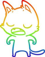 arcobaleno gradiente di disegno gatto parlante cartone animato vettore