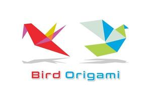 vettore di logo origami birda moderno