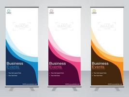 banner aziendale roll up set modello di banner standee. vettore