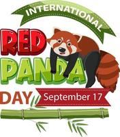 Giornata internazionale del panda rosso il 17 settembre vettore