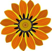 bella arte vettoriale fiore unico modello arancione per la progettazione grafica e l'elemento decorativo