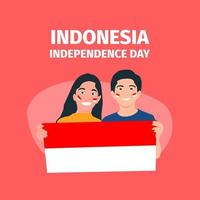 illustrazione del concetto di festa dell'indipendenza dell'indonesia vettore