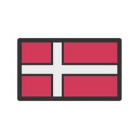 icona della linea riempita dalla Danimarca vettore