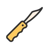 icona della linea piena di coltello tascabile vettore