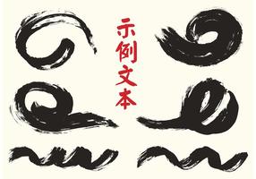 Spazzole di calligrafia cinese vettoriali gratis