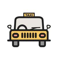icona della linea piena di taxi vettore