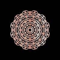 arte vettoriale di motivo circolare a forma di mandala per henné, mehndi, decorazione. illustrazione decorativa in stile etnico orientale colore dorato