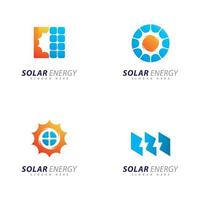 modello di progettazione logo energia solare. logo creativo dell'elettricità elettrica di energia del pannello solare vettore