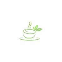 modello di illustrazione del design dell'icona del logo del tè vettore