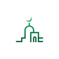 illustrazione del modello di progettazione dell'icona del logo della moschea vettore