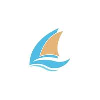design dell'icona del logo della barca vettore