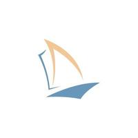 design dell'icona del logo della barca vettore