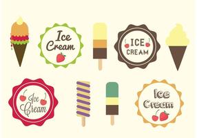 Disegni ed etichette del gelato vettore