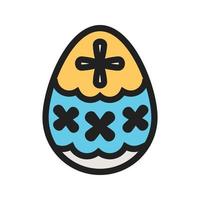 icona della linea riempita di uovo di Pasqua ii vettore