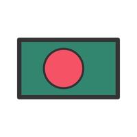 icona della linea piena del Bangladesh vettore