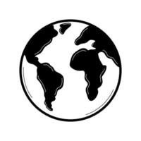 icona disegnata a mano del globo. stile di schizzo di scarabocchio. pianeta terra. illustrazione vettoriale isolata.