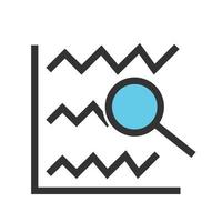 icona della linea riempita con statistiche di ricerca vettore