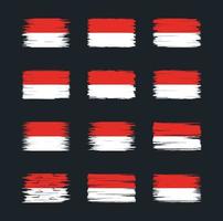 collezioni di pennelli bandiera indonesia. bandiera nazionale vettore