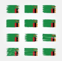 collezioni di pennelli bandiera zambia. bandiera nazionale vettore