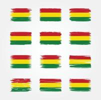 collezioni di pennelli bandiera bolivia. bandiera nazionale vettore