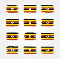 collezioni di pennelli bandiera uganda. bandiera nazionale vettore