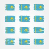 collezioni di pennelli bandiera kazakistan. bandiera nazionale vettore