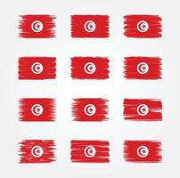 collezioni di pennelli bandiera tunisia. bandiera nazionale vettore