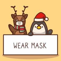 maschera per il viso mascotte di babbo natale vettore