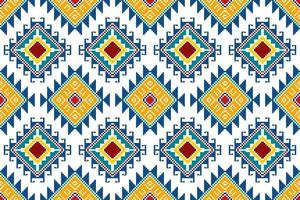 disegno etnico senza cuciture ikat. tappeto in tessuto azteco ornamenti mandala decorazioni tessili carta da parati. tribale boho nativo etnico turchia ricamo tradizionale sfondo vettoriale