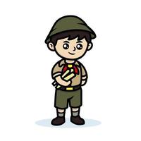 mascotte del ragazzo scout vettore