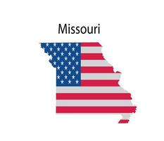 illustrazione della mappa del Missouri su sfondo bianco vettore