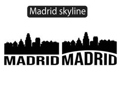 illustrazione di vettore della siluetta dell'orizzonte della città di madrid