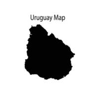 illustrazione della siluetta della mappa dell'uruguay nella priorità bassa bianca vettore