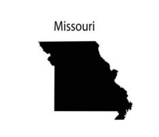 silhouette della mappa del Missouri su sfondo bianco vettore