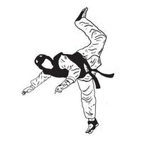 silhouette di vettore di calcio di taekwondo