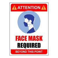 poster con maschera per il viso - divieto di ingresso - cartello con maschera per il viso - si prega di non entrare senza maschera vettore