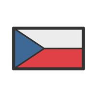 icona della linea piena della repubblica ceca vettore