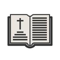 icona della linea piena di capitoli del libro sacro vettore